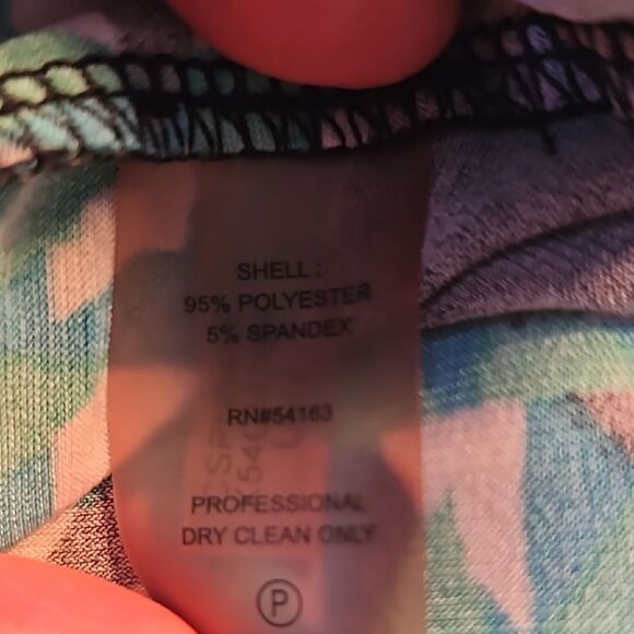 Calvin Klein sleeveless cowl neck teal & black blouse Plus Size- 2x - Picture 6 of 10